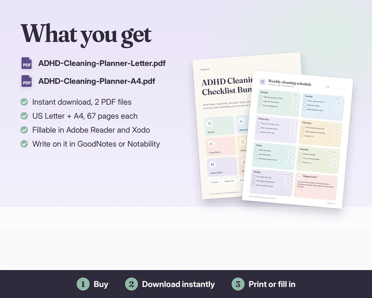 ADHD Cleaning Checklist Bundle, image 7