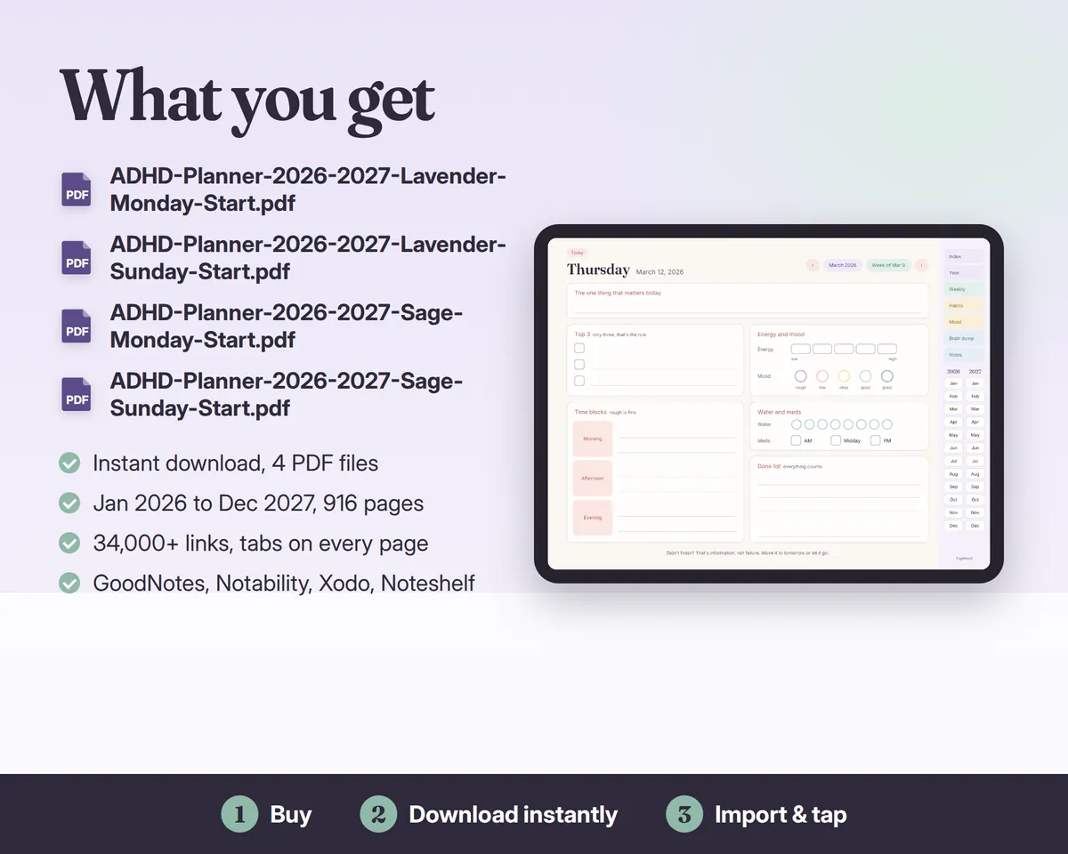 ADHD Digital Planner 2026-2027, image 7