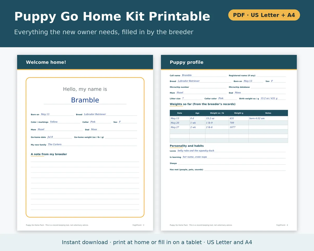 Puppy Go Home Kit Printable