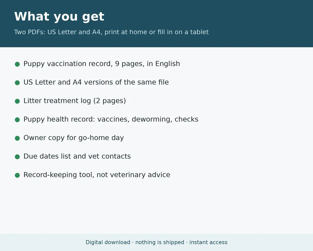 Puppy Vaccination Record Template Printable, image 6