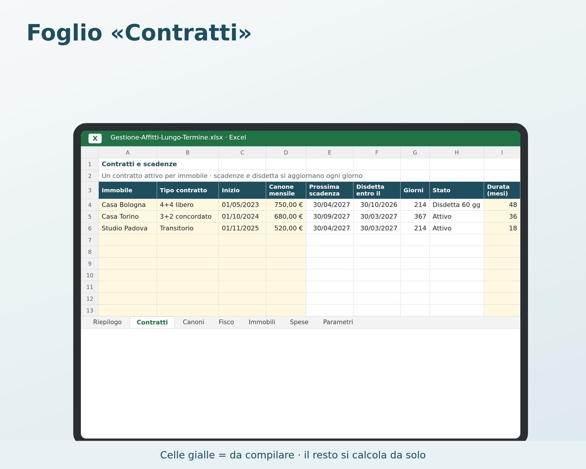 Cosa contiene Gestione Affitti