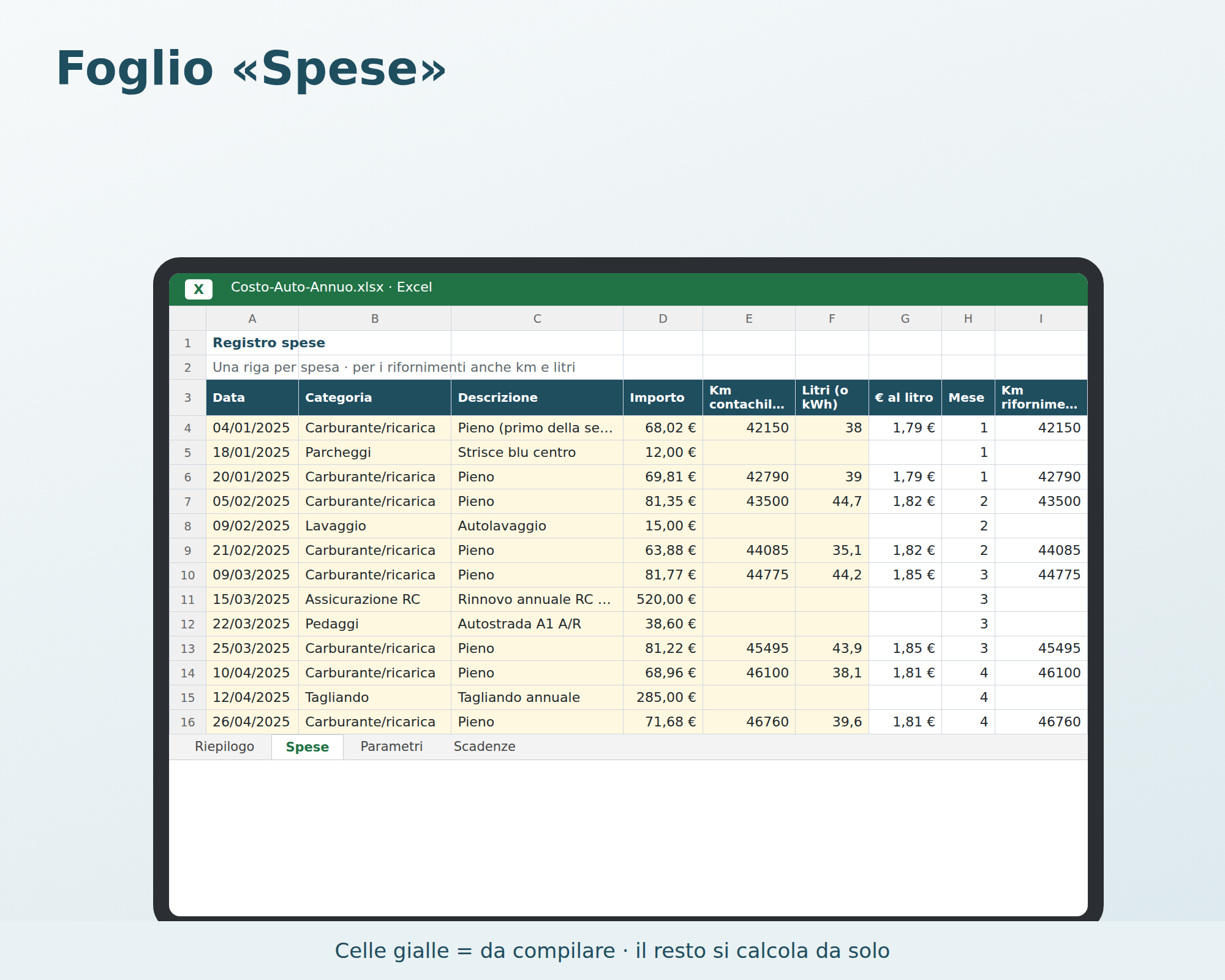 Cosa contiene Costo Auto Annuo