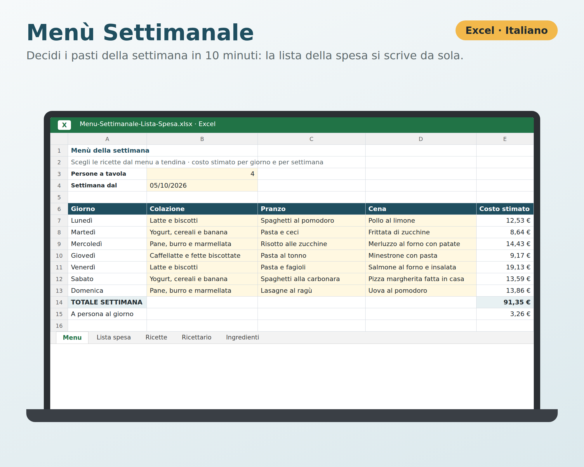 Menù Settimanale