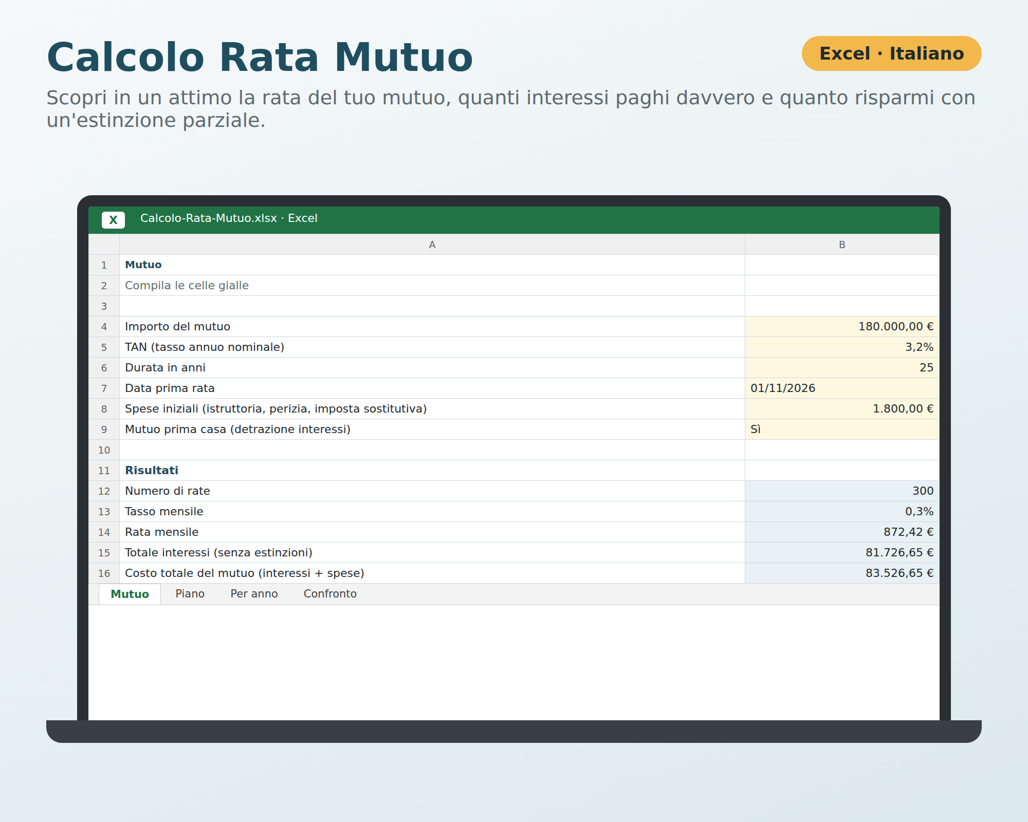 Calcolo Rata Mutuo