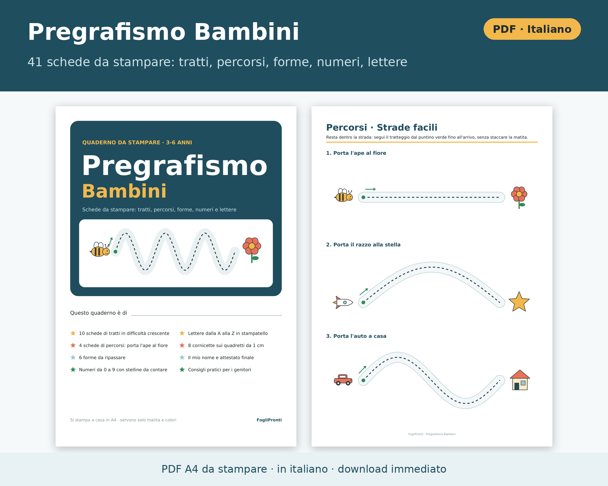 Pregrafismo Bambini Schede da Stampare PDF