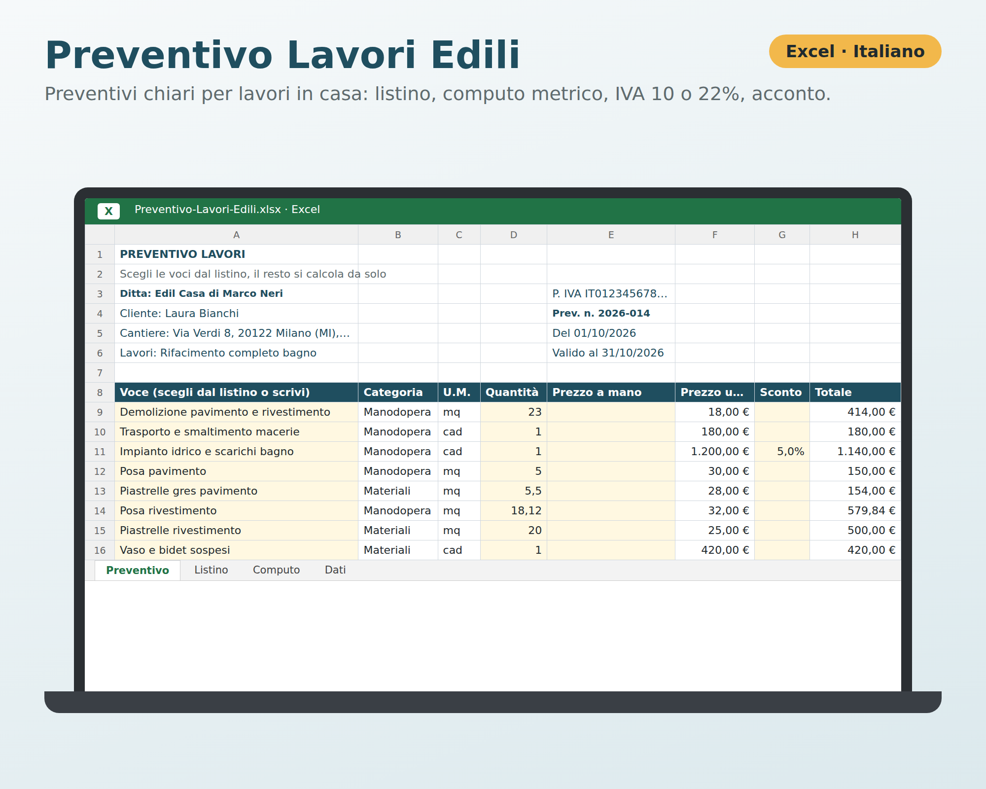 Preventivo Lavori Edili
