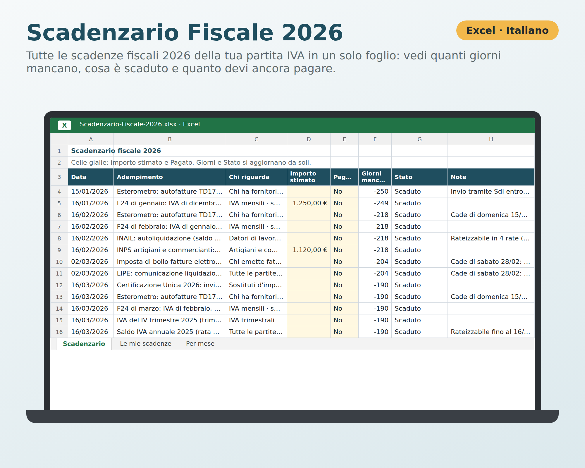 Scadenzario Fiscale 2026