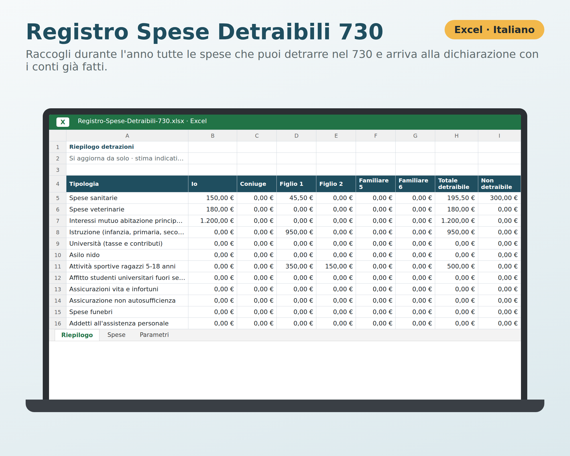 Registro Spese Detraibili 730
